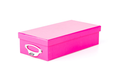 Pink box isolated white background