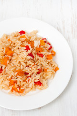 rice with pepper and carrot