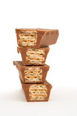 Four chocolate waffles