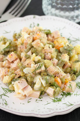 russian salad in plate