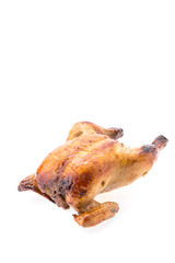 Roast chicken isolated on white