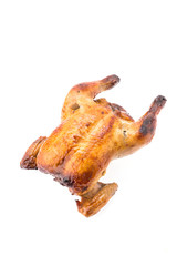 Roast chicken isolated on white