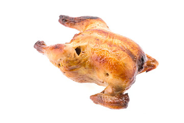 Roast chicken isolated on white