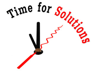 time for solutions concept clock closeup