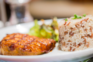 Close up pork steak