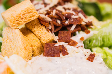 Close up caesar salad