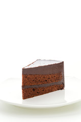 Cake chocolate isolated on white background