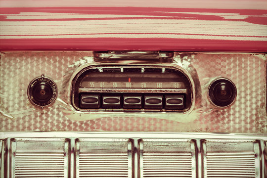 Retro styled image of an old car radio