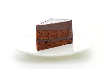 Cake chocolate isolated on white background