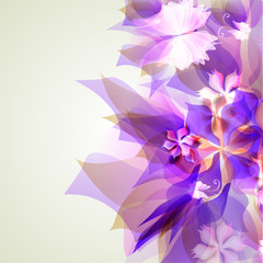 Abstract artistic Background with purple floral element