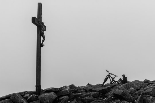 Curcifix in the mountain