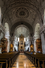 Inside St. Michael Church in Munich, Germany