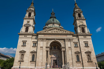 Fototapeta na wymiar Facade of Saint Stephens Basilica in Budapest Hungary