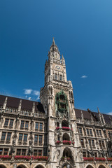 Facade of New town hall in Munich Germany