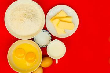 Preparation for baking, bake ingredients.