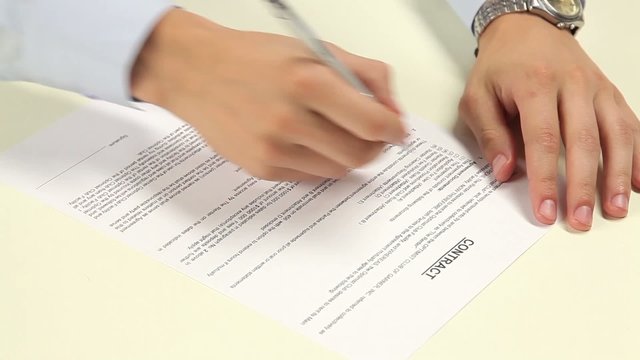 Man not signing a contract