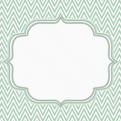 Pale Green and White Chevron Zigzag Frame Background