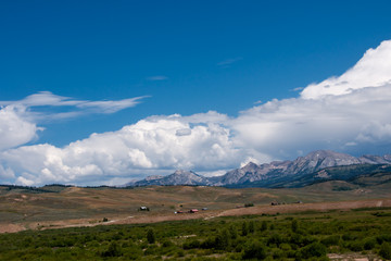 Wyoming Farmland with Tetons in the Distance