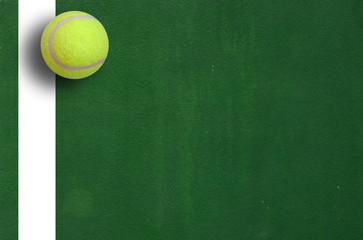 Tennis ball on court grass play game background sport for design