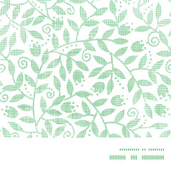 Leaves and swirls textile horizontal frame seamless pattern