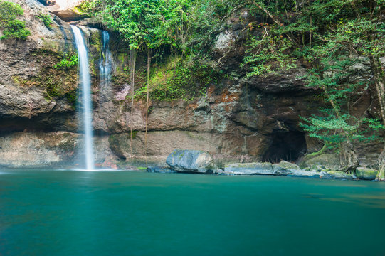 Haew Su thad waterfall with tunnel at Khao Yai national park, Th