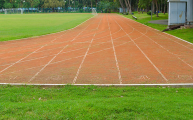 Obraz premium Running track in stadium