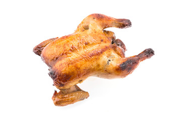 Roast chicken isolated on white