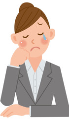 ビジネスウーマン　泣く