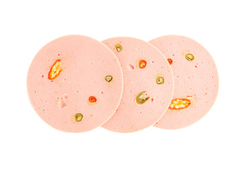 Three pork bologna with chilli