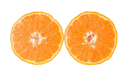 slice of orange fruit isolated