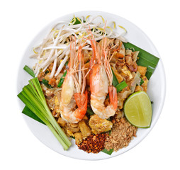 Thai food Pad thai , Stir fry noodles with shrimp