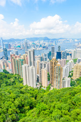 Obraz premium HONG KONG -August 8: Scene of the Victoria Harbour on August 8,