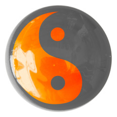 symbole yin yang sur bouton