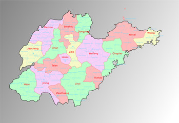 Map of Shandong Province China