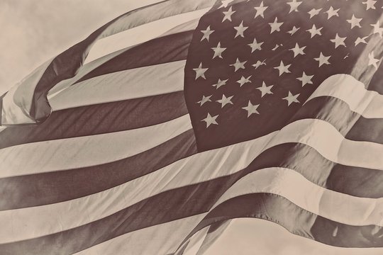 United Stated US American patriotic flag sepia retro vintage