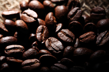 Arabica coffee beans texture