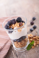 muesli and blueberries