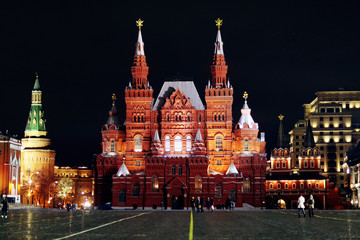Obraz premium moscow night Historical Museum