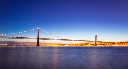 panorama of Lisbon cityscape and Bridge
