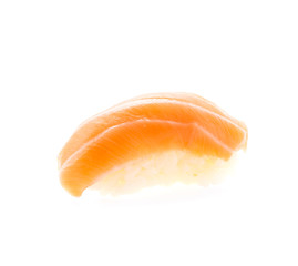 Salmon sushi isolated on white