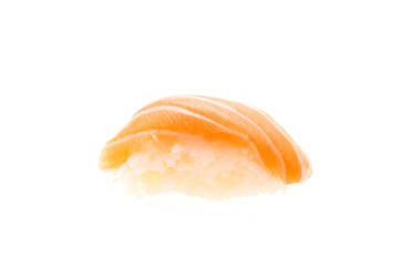 Salmon sushi isolated on white