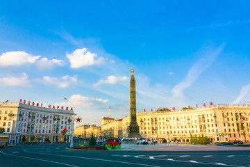 Obraz premium Victory square in Minsk, Belarus