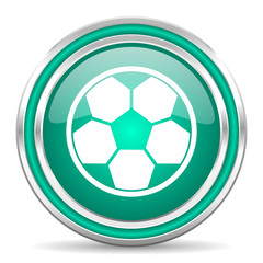 soccer green glossy web icon
