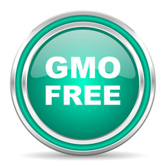 gmo free green glossy web icon