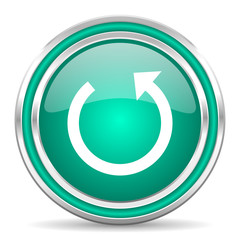 rotate green glossy web icon
