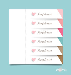 Cute Note papers, ready for your message. Vector illustration.