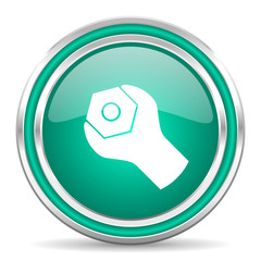tools green glossy web icon