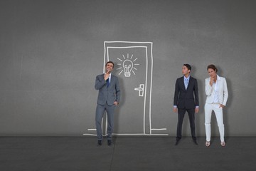 Composite image of business people standing