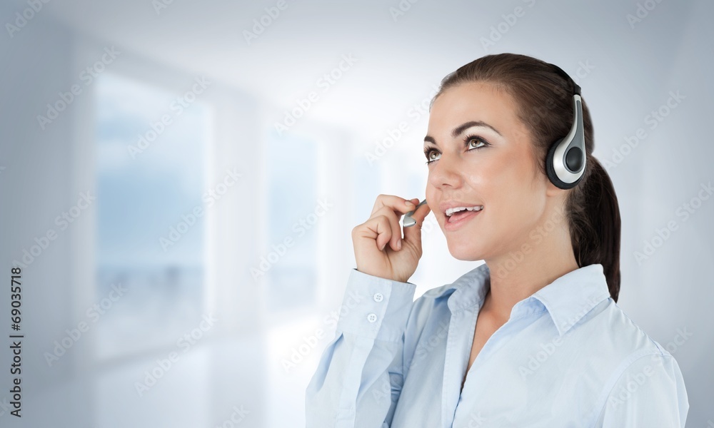 Poster Composite image of call center agent