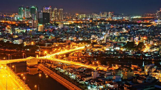 Impression night landscape of Asia city